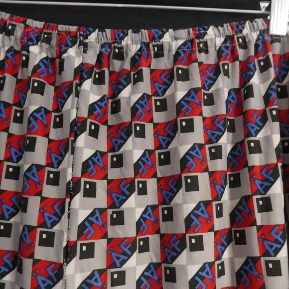 Handmade "AF" and Geometric Print Elastic Lounge / Pajama Pants | 18.5 waist - Picture 11 of 16